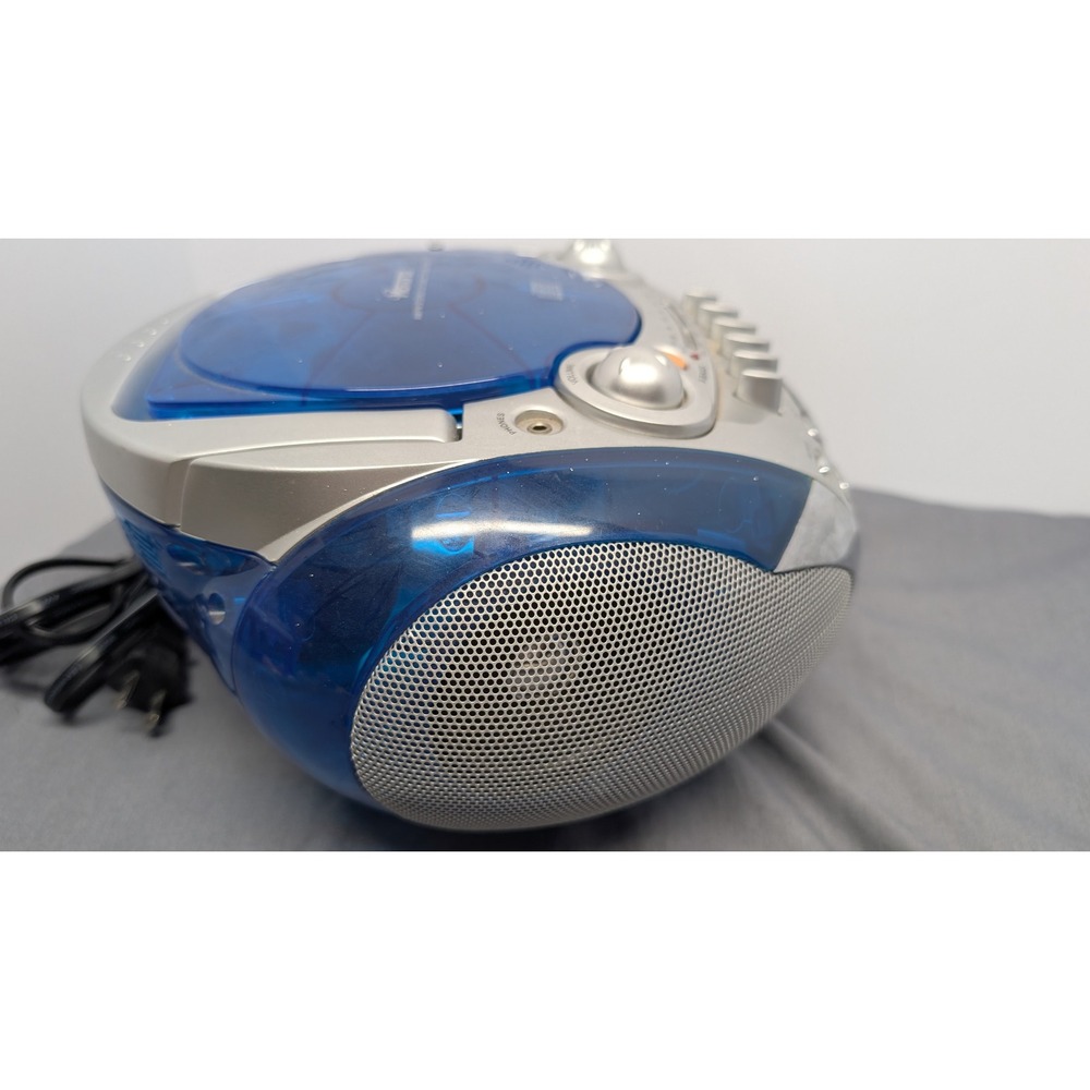 Memorex MP3126 Blue AM/FM Stereo CD Cassette Recorder Boombox - Working - Picture 7 of 12